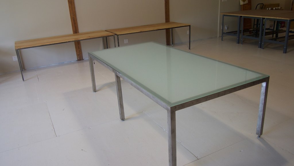 Glass, Steel Display table